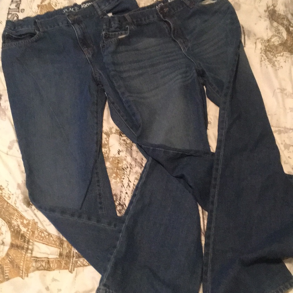 Two pairs size 16 husky kids jeans.